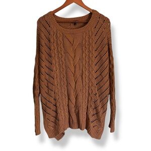 [Express] Camel Brown Cable Knit Sweater